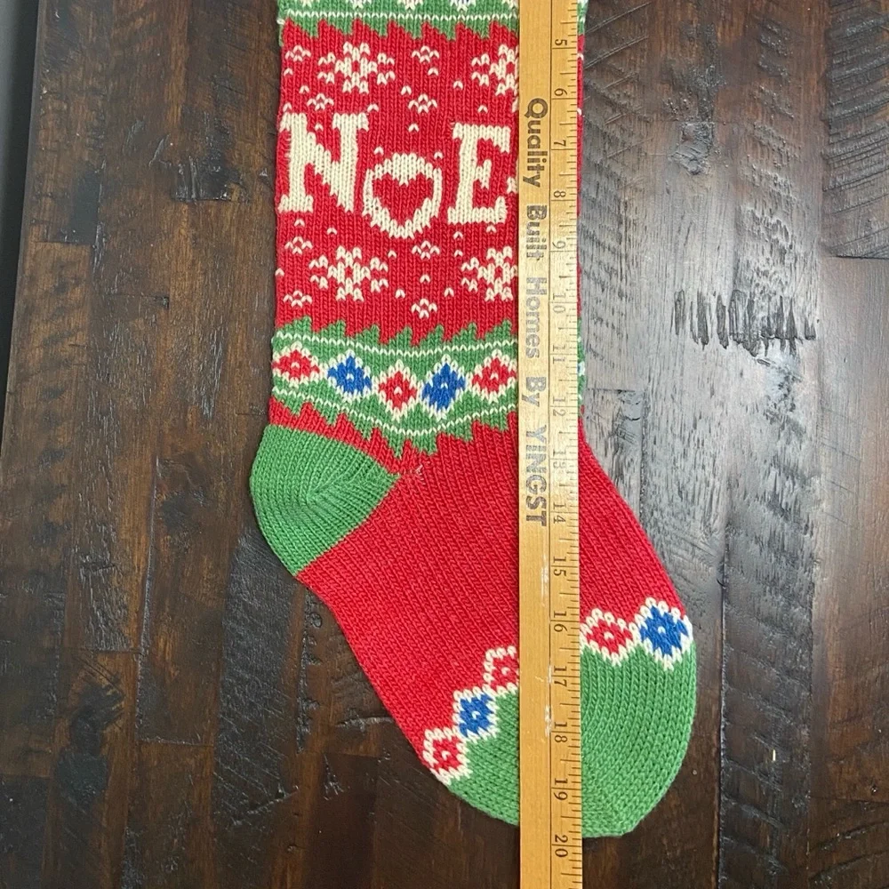 Vintage Noel Sweater Knit Holiday Christmas Stocking